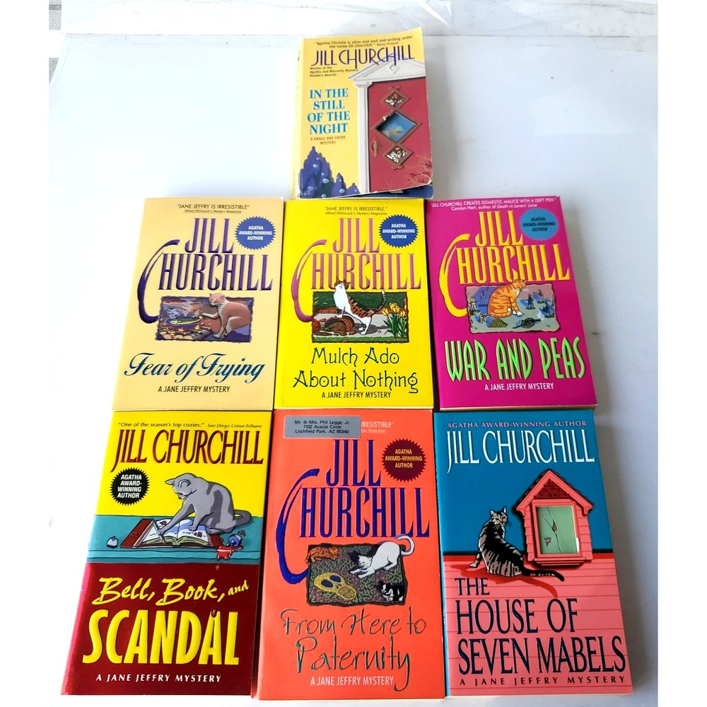 Lot of 7 JILL CHURCHILL VTG PB Cozy MYSTERIES War and Peas Fear of Frying